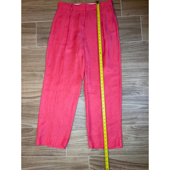J.Crew Coral Women's Linen Blend Straight Leg Pants Trousers 10 Classic Coastal - Picture 9 of 10